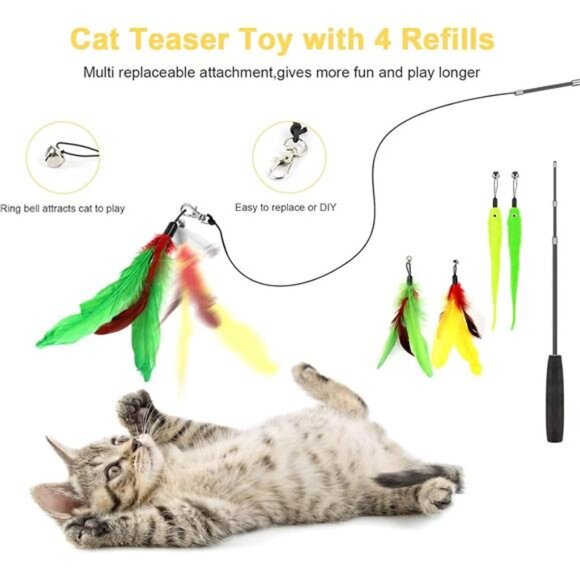 34Pcs Cat Toys Kitten Toys, Interactive Kitty Toys with Collapsible Cat Toys - Picture 3 of 5
